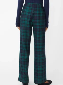 J.McLaughlin Carter Pants in Black Watch Black/Green Hot