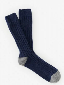 J.McLaughlin Cashmere Socks Denim/HeatherGray Fashion