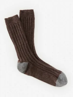 J.McLaughlin Cashmere Socks HeatherBrown/HeatherGray Best