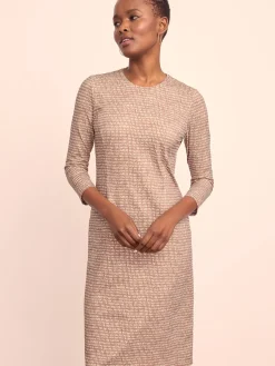 J.McLaughlin Catalyst Dress in Abstract Order Khaki/Cream Best