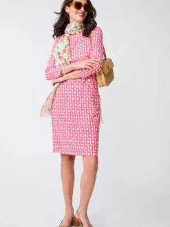 J.McLaughlin Catalyst Dress in City Windows Pink/OffWhite Fashion