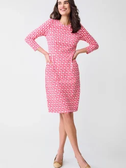 J.McLaughlin Catalyst Dress in City Windows Pink/OffWhite Fashion