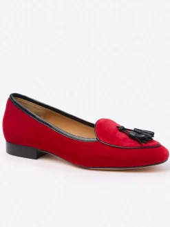 J.McLaughlin Cecily Velvet Loafers Red Outlet