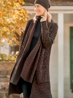 J.McLaughlin Cheetah Jacquard Hat Black/Brown Sale