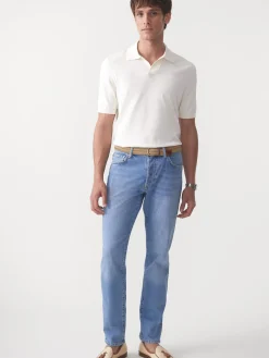 J.McLaughlin Cillian Polo Sweater EgretWhite Hot