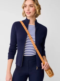 J.McLaughlin Clemence Zip Cardigan Navy Best
