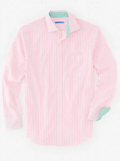 J.McLaughlin Club Classic Fit Shirt in Bengal Stripe Pink/White Online