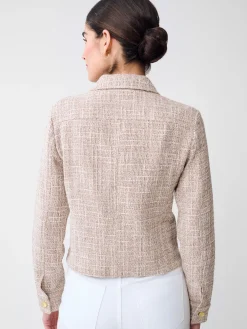 J.McLaughlin Colby Tweed Jacket Taupe/Multi Discount