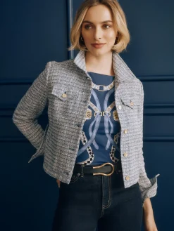 J.McLaughlin Colby Tweed Jacket Blue/Multi Best