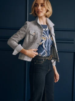 J.McLaughlin Colby Tweed Jacket Blue/Multi Best