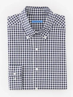 J.McLaughlin Collis Classic Fit Shirt in Gingham Navy/White New