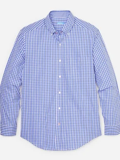 J.McLaughlin Collis Classic Fit Shirt in Gingham Blue/White Online