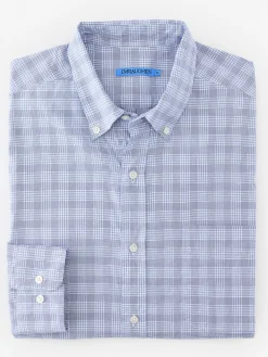J.McLaughlin Collis Classic Fit Shirt in Glen Plaid White/Blue/Navy Sale