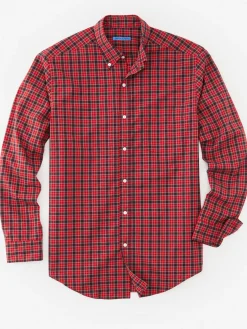 J.McLaughlin Collis Classic Fit Shirt in Plaid Navy/Green/Red Discount