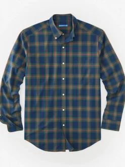 J.McLaughlin Collis Classic Fit Shirt in Plaid Navy/Green/Red Clearance