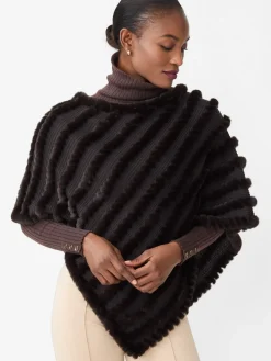 J.McLaughlin Cortina Faux Fur Poncho DarkBrown Online