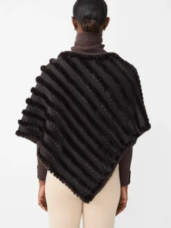 J.McLaughlin Cortina Faux Fur Poncho DarkBrown Online