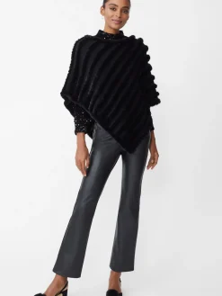 J.McLaughlin Cortina Faux Fur Poncho Black Best
