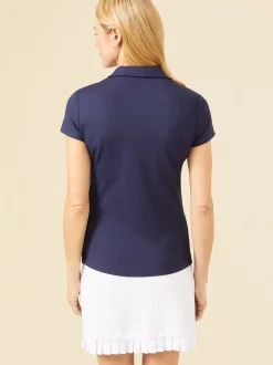 J.McLaughlin Court Cap Sleeve Polo WinterNavy Hot