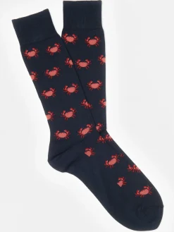 J.McLaughlin Crab Socks Navy Outlet