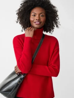 J.McLaughlin Crawford Leather Bucket Bag Black/Blue Clearance