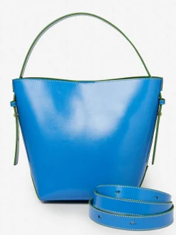 J.McLaughlin Crawford Leather Bucket Bag Blue/Green Fashion