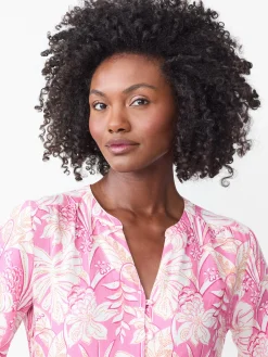 J.McLaughlin Cunningham Dress in Field Blooms Pink/White/Orange Hot