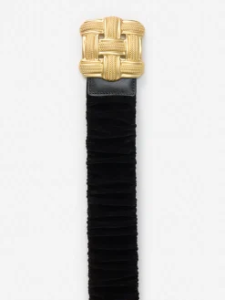 J.McLaughlin Daisy Velvet Belt Black Discount