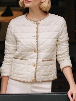 J.McLaughlin Danica Puffer Jacket EgretWhite Outlet