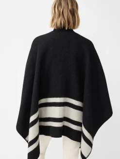 J.McLaughlin Deanna Reversible Wrap in Color Block Black/OffWhite Hot