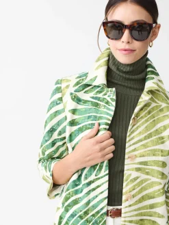 J.McLaughlin Deirdre Coat in Textured Grand Palm Green Best