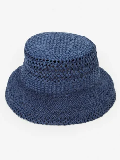 J.McLaughlin Delia Straw Bucket Hat Denim New