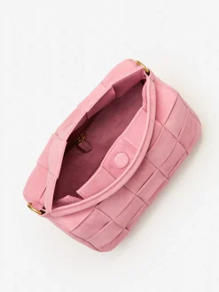 J.McLaughlin Deni Woven Suede Crossbody Pink Discount