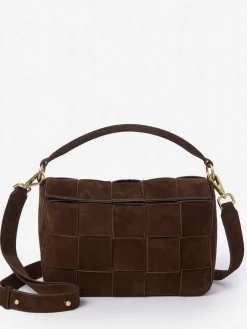 J.McLaughlin Deni Woven Suede Crossbody DarkBrown Online
