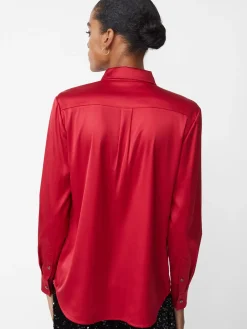 J.McLaughlin Denver Satin Shirt FeteRed Discount