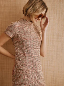 J.McLaughlin Deon Tweed Dress Orange Best