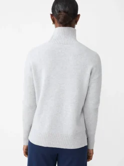 J.McLaughlin Dina Cashmere Turtleneck LightHeatherGray Fashion