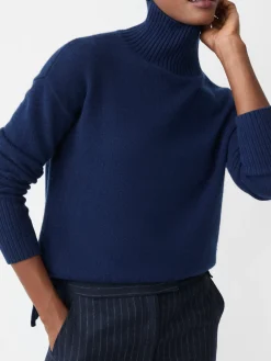 J.McLaughlin Dina Cashmere Turtleneck ClassicNavy Clearance