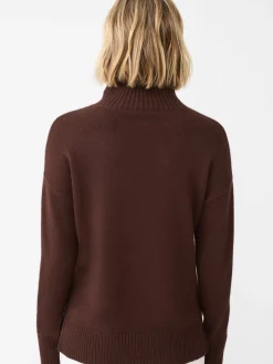 J.McLaughlin Dina Cashmere Turtleneck ChocolateBrown Clearance