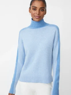 J.McLaughlin Dina Cashmere Turtleneck in Color Block BlueTonal Online