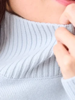 J.McLaughlin Dina Metallic Cashmere Sweater PowderBlue Best