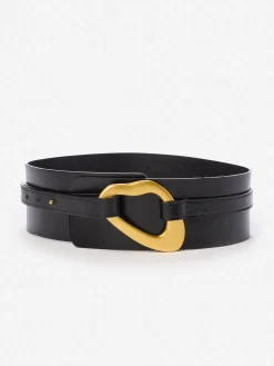 J.McLaughlin Ellingtone Leather Belt Black Fashion