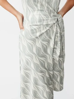 J.McLaughlin Elora Sleeveless Faux Suede Dress in Retro Sway Olive/Sand Discount