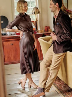 J.McLaughlin Evey Vegan Leather Skirt DarkBrown Hot
