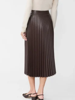 J.McLaughlin Evey Vegan Leather Skirt DarkBrown Hot