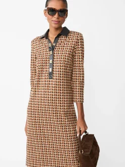 J.McLaughlin Falcon Dress in Marseilles Geo Tan/Brown/Black Online
