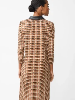 J.McLaughlin Falcon Dress in Marseilles Geo Tan/Brown/Black Online