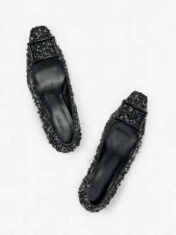J.McLaughlin Feodora Heels in Tweed Black/Gray New