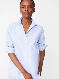 J.McLaughlin Finn Shirt in Stripe SkyBlue/White Outlet