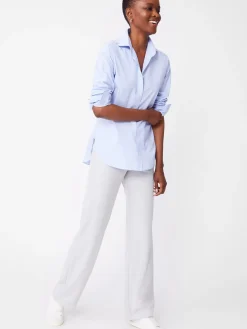 J.McLaughlin Finn Shirt in Stripe SkyBlue/White Outlet